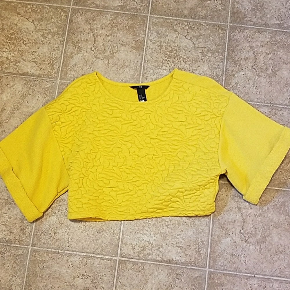 H&M Yellow Sweater Crop Top XS